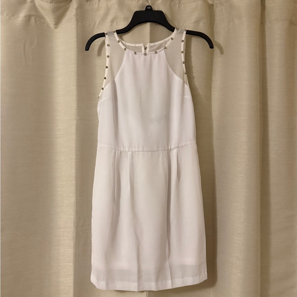 Chic White Studded Mini Dress